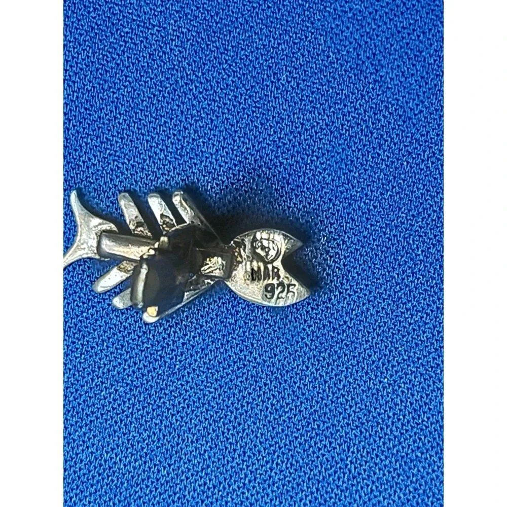 Vintage Sterling Silver FISH BONE Cufflinks Fishbone Skeleton Rockabilly Goth